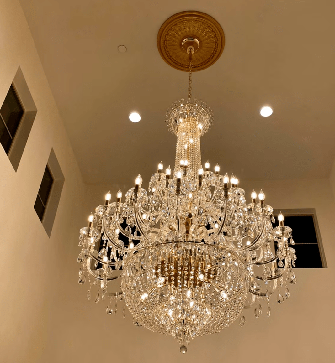 Extra Large European-style Multi-layers Candle Luxury Crystal Chandelier Gold Art Foyer/Staircase Decorative Light Fixture - Zelno Lighting