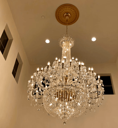 Extra Large European-style Multi-layers Candle Luxury Crystal Chandelier Gold Art Foyer/Staircase Decorative Light Fixture - Zelno Lighting