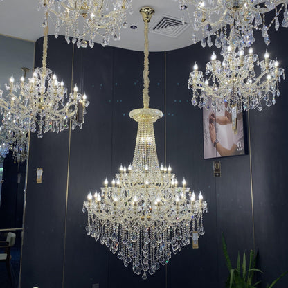 Extra Large French Candle Crystal Branch Chandelier for Foyer and Staircase - Zelno Lighting