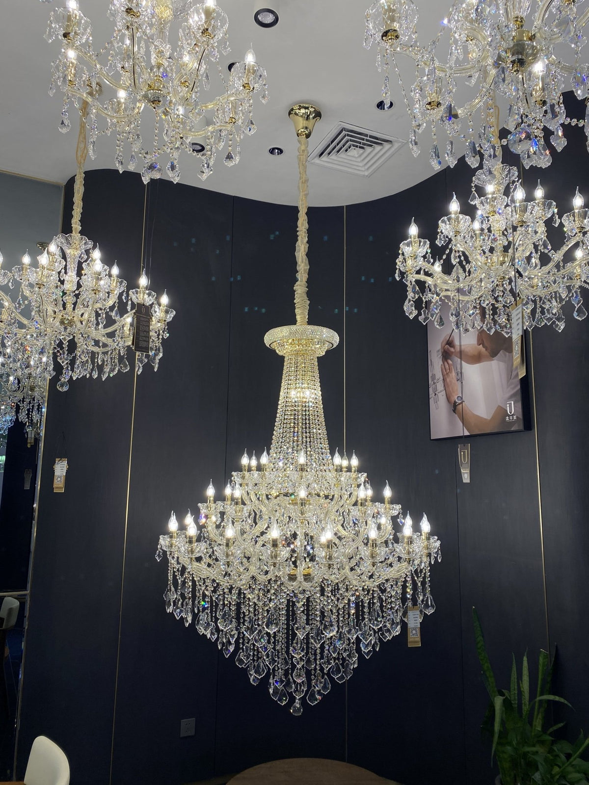 Extra Large French Candle Crystal Branch Chandelier for Foyer and Staircase - Zelno Lighting