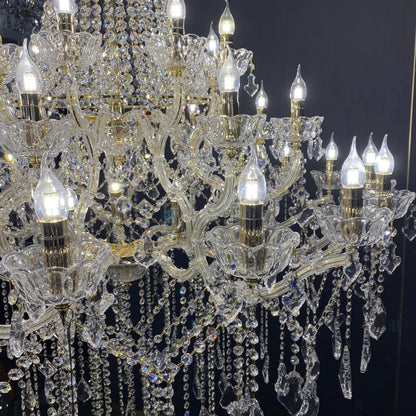 Extra Large French Candle Crystal Branch Chandelier for Foyer and Staircase - Zelno Lighting