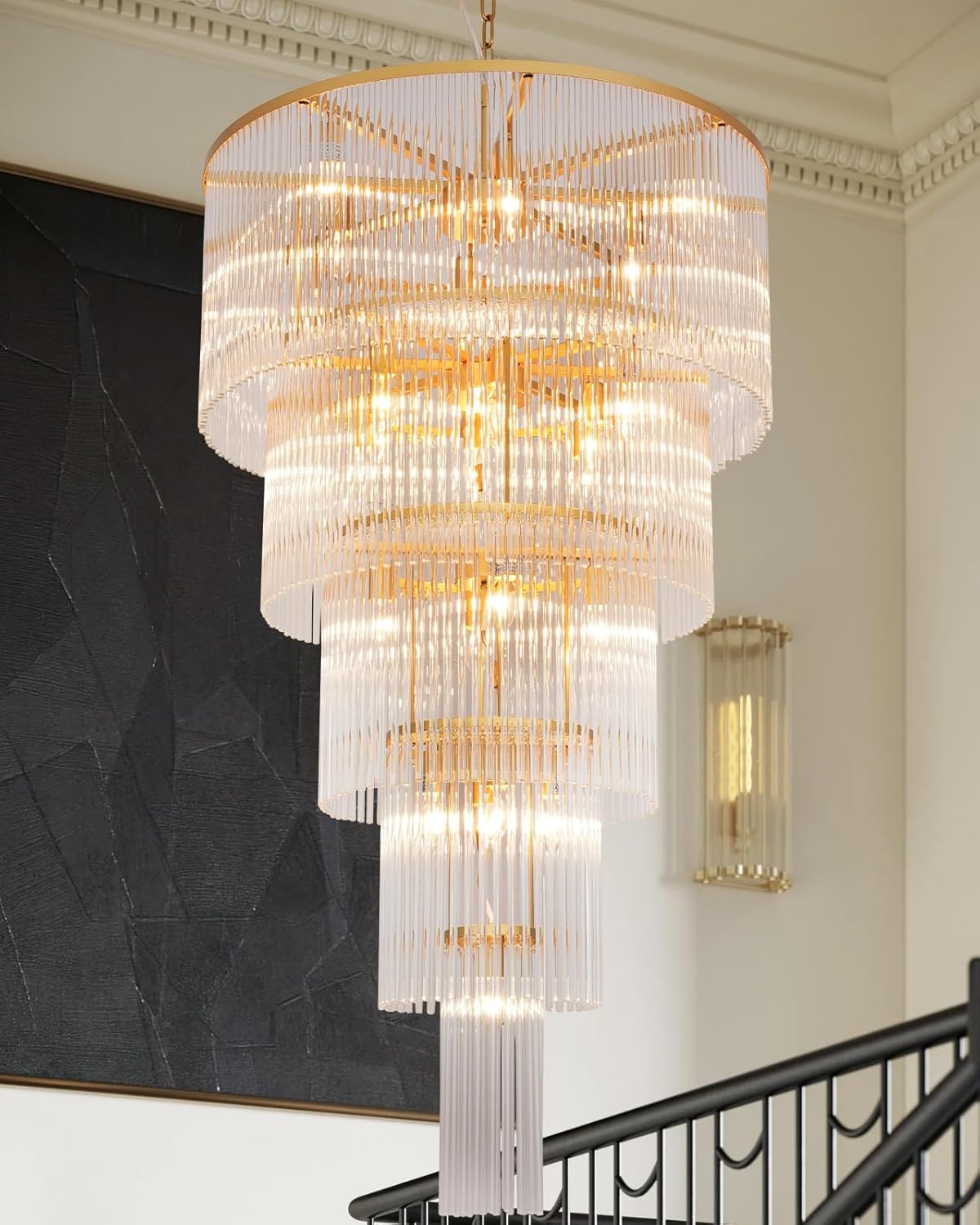 Extra Large Long Brass Chandelier - Zelno