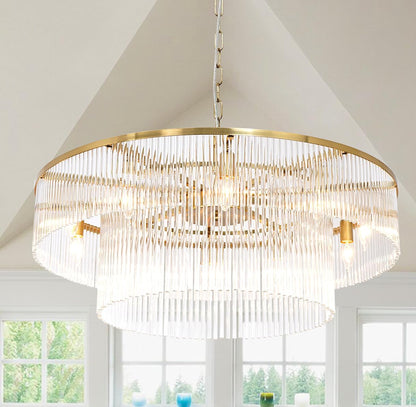 Extra Large Long Brass Chandelier - Zelno