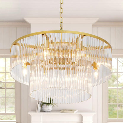 Extra Large Long Brass Chandelier - Zelno