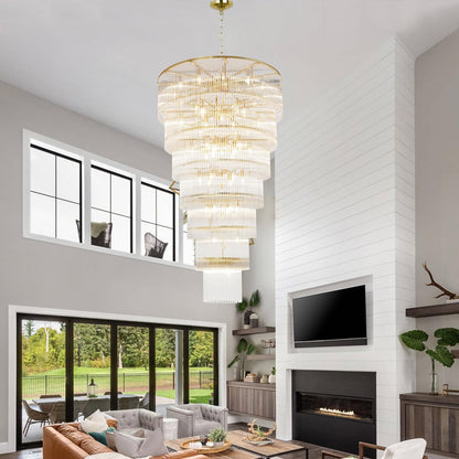 Extra Large Long Brass Chandelier - Zelno