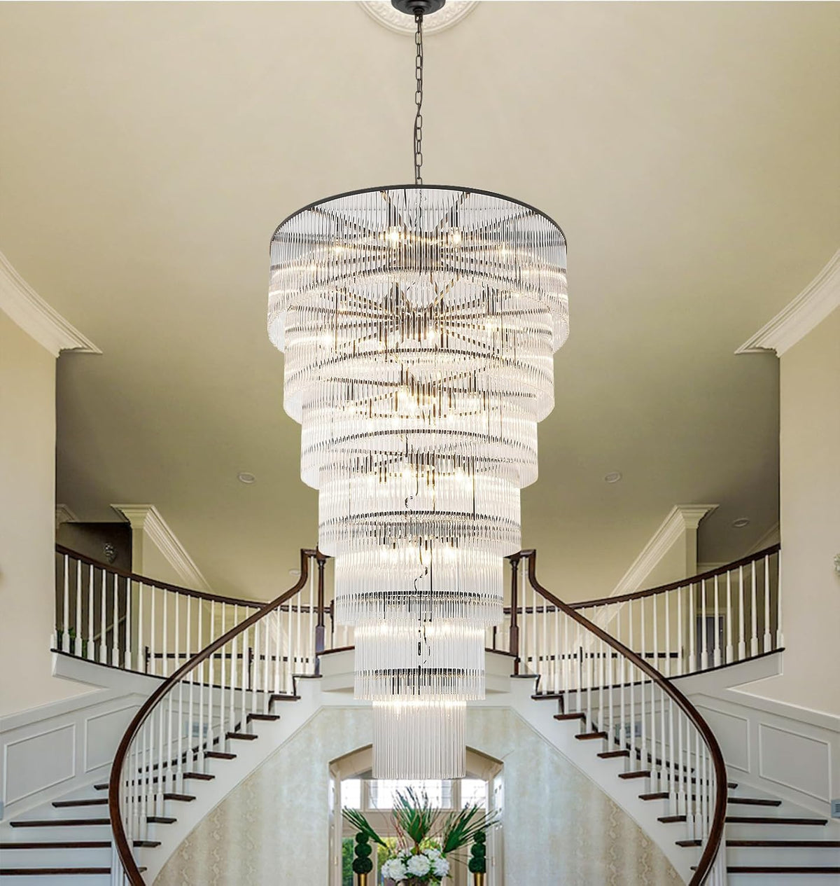 Extra Large Long Brass Chandelier - Zelno