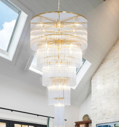 Extra Large Long Brass Chandelier - Zelno
