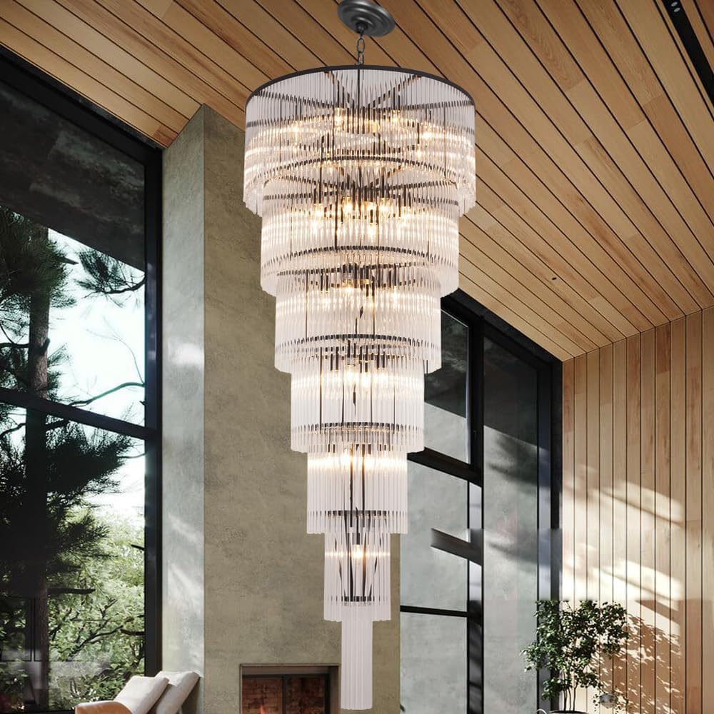 Extra Large Long Brass Chandelier - Zelno