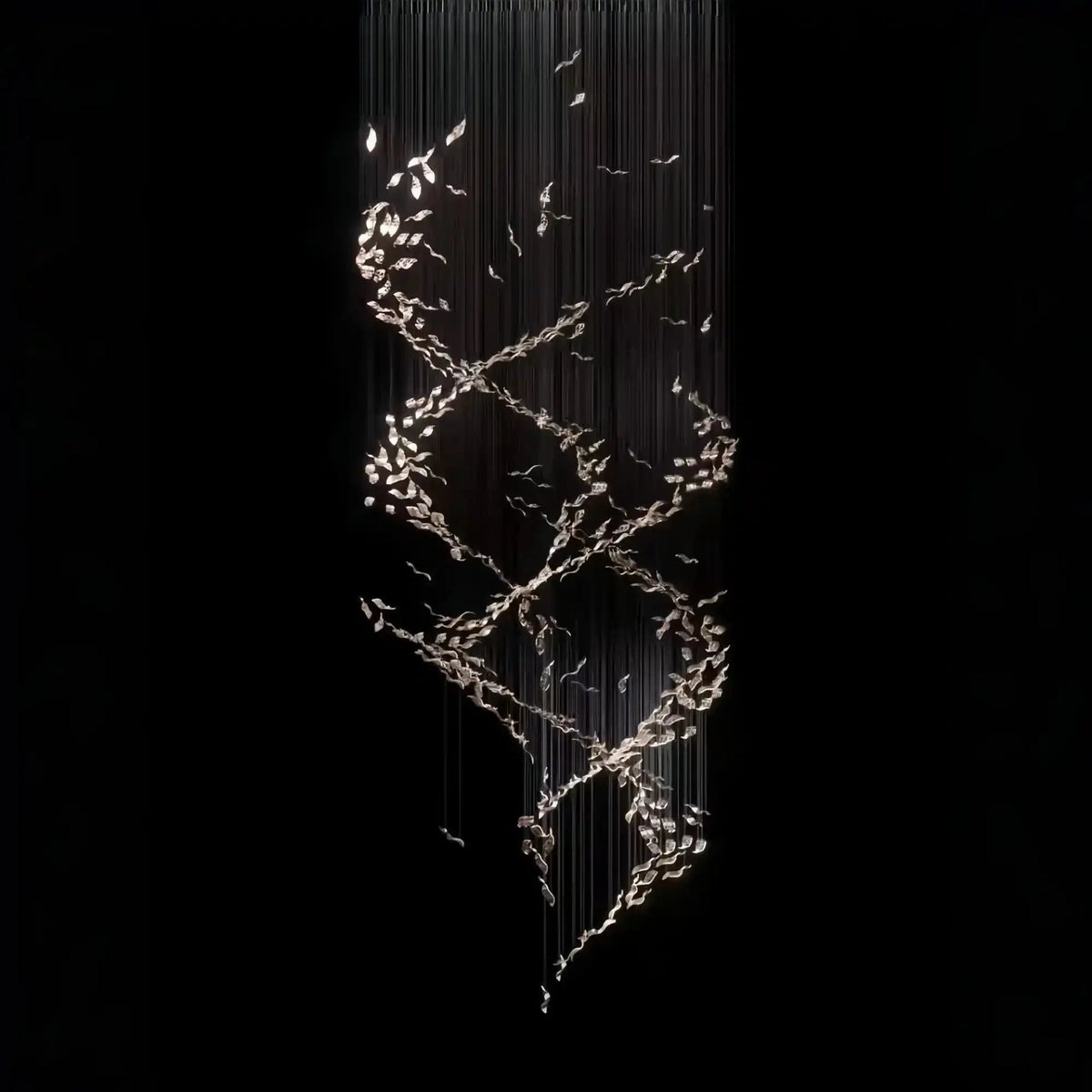 Extra Large Luxury Art Double Spiral Creative Crystal Chandelier For High-ceiling Foyer/Hallway/Entryway - Zelno Lighting