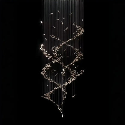 Extra Large Luxury Art Double Spiral Creative Crystal Chandelier For High-ceiling Foyer/Hallway/Entryway - Zelno Lighting