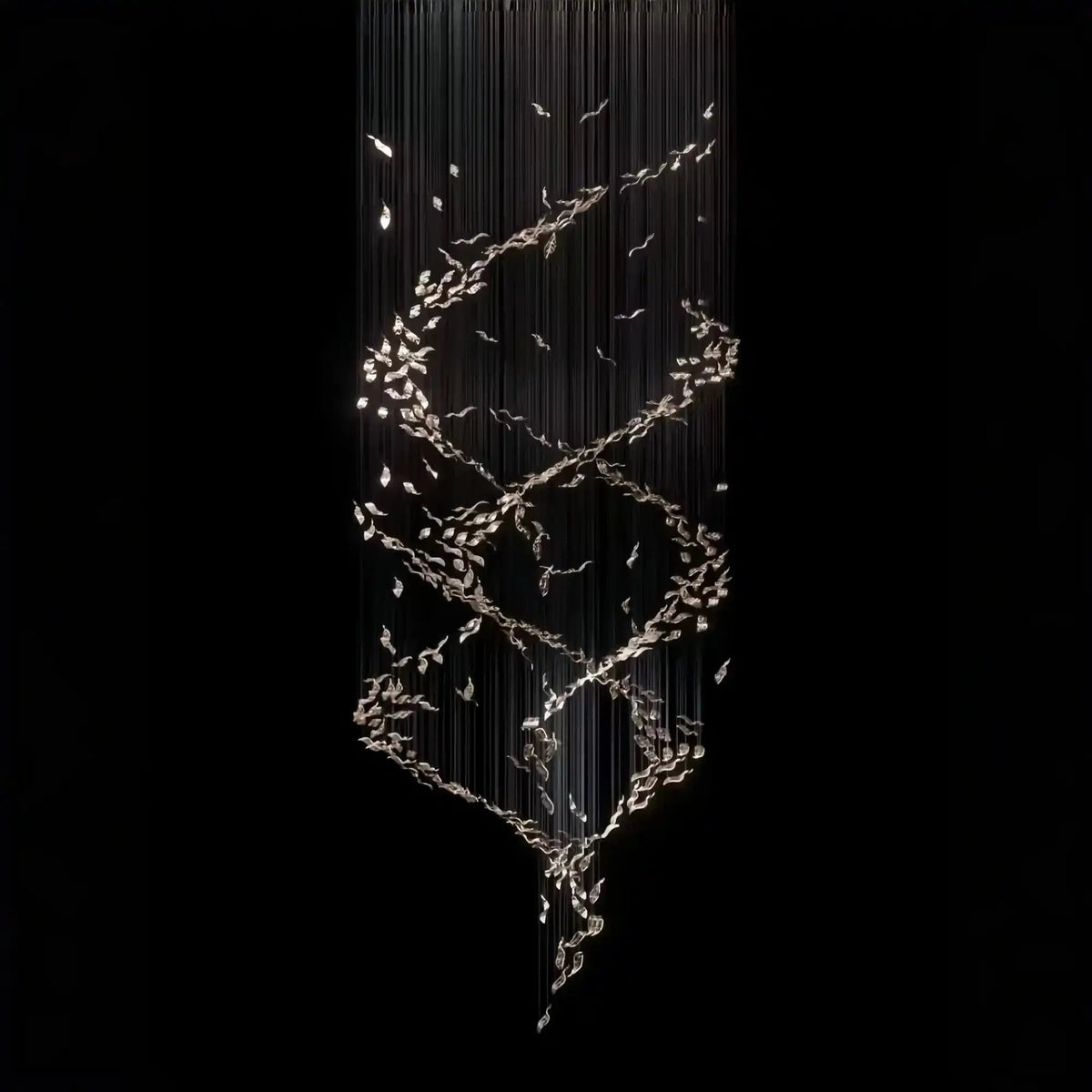 Extra Large Luxury Art Double Spiral Creative Crystal Chandelier For High-ceiling Foyer/Hallway/Entryway - Zelno Lighting