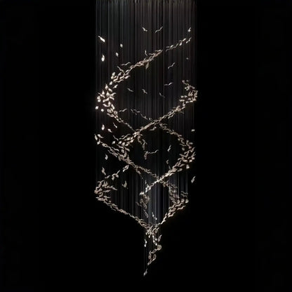 Extra Large Luxury Art Double Spiral Creative Crystal Chandelier For High-ceiling Foyer/Hallway/Entryway - Zelno Lighting