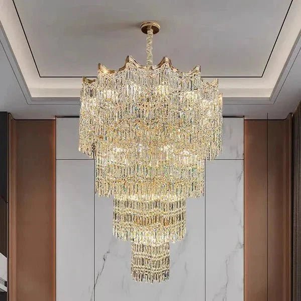 Extra Large Luxury Multi-tiered Crystal Chandelier - Zelno Lighting