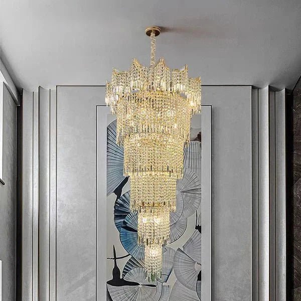 Extra Large Luxury Multi-tiered Crystal Chandelier - Zelno Lighting
