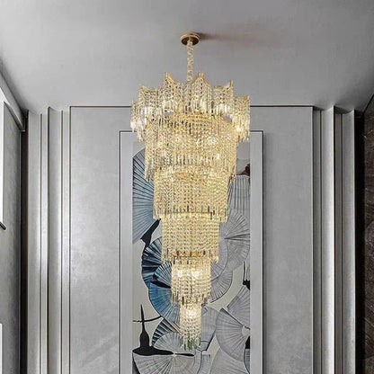 Extra Large Luxury Multi-tiered Crystal Chandelier - Zelno Lighting