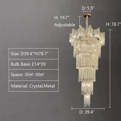 Extra Large Luxury Multi-tiered Crystal Chandelier - Zelno Lighting