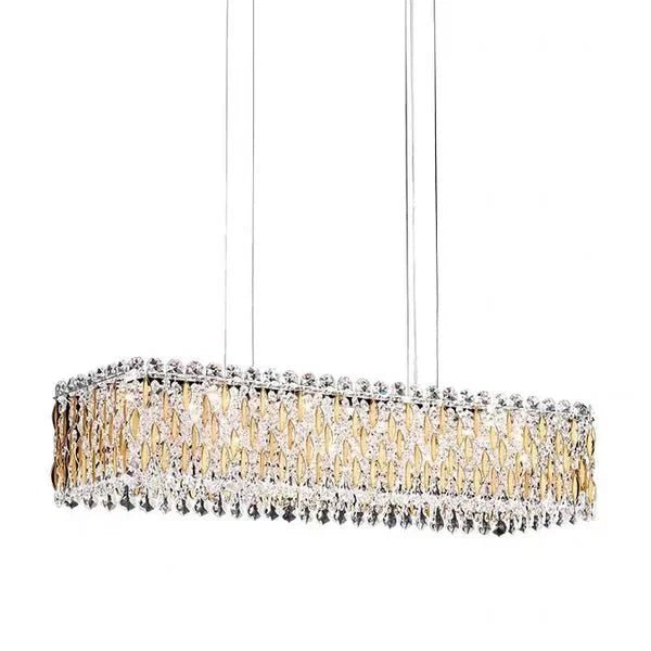 Extra Large Luxury Rectangle Crystal Pendant Chandelier for Living/Dining Room/Kitchen Island - Zelno Lighting