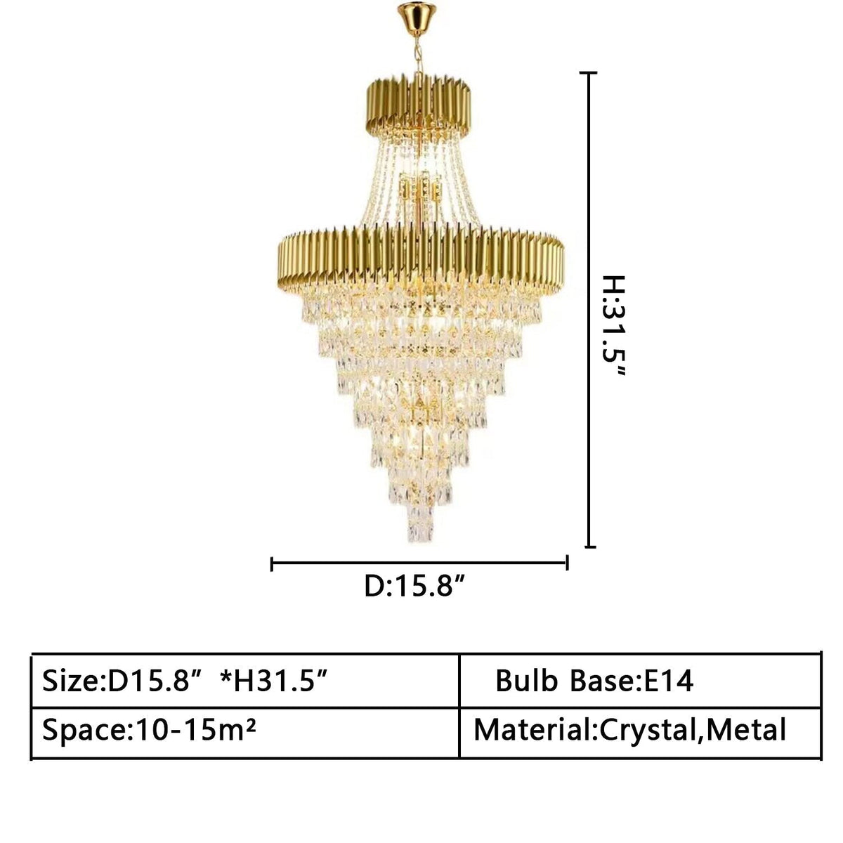 Extra Large Modern Multi-layers Gold/Black Light Luxury Crystal Chandelier For 2-Story Living Room,Foyer - Zelno Lighting