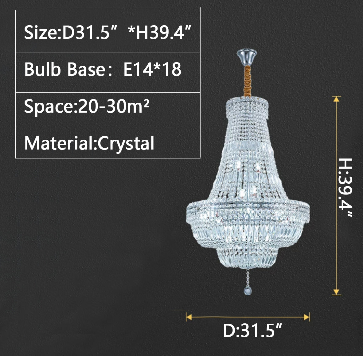 Extra Large Multi-layer Modern Light Luxury Crystal Chandelier for Living / Dining Room / Villa - Zelno Lighting