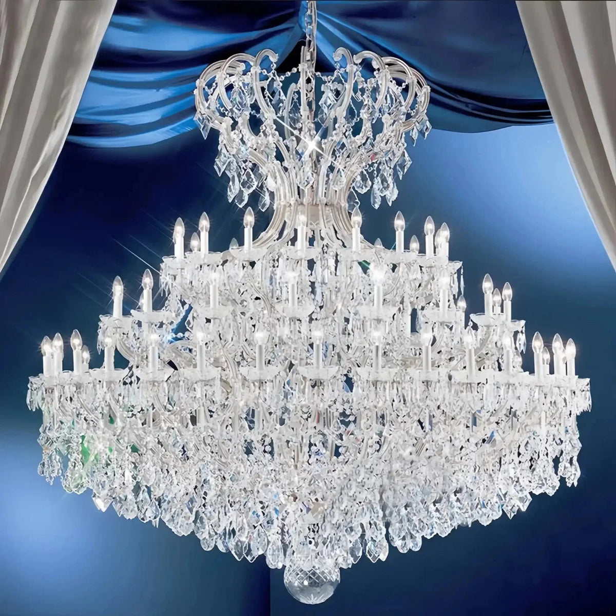 Extra Large Multi-layers Luxury Candle Branch Crystal Chandelier - Zelno Lighting