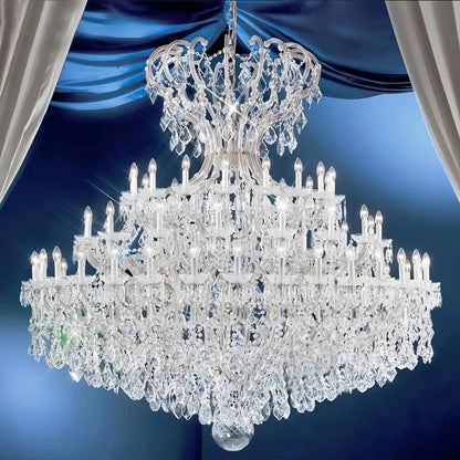 Extra Large Multi-layers Luxury Candle Branch Crystal Chandelier - Zelno Lighting