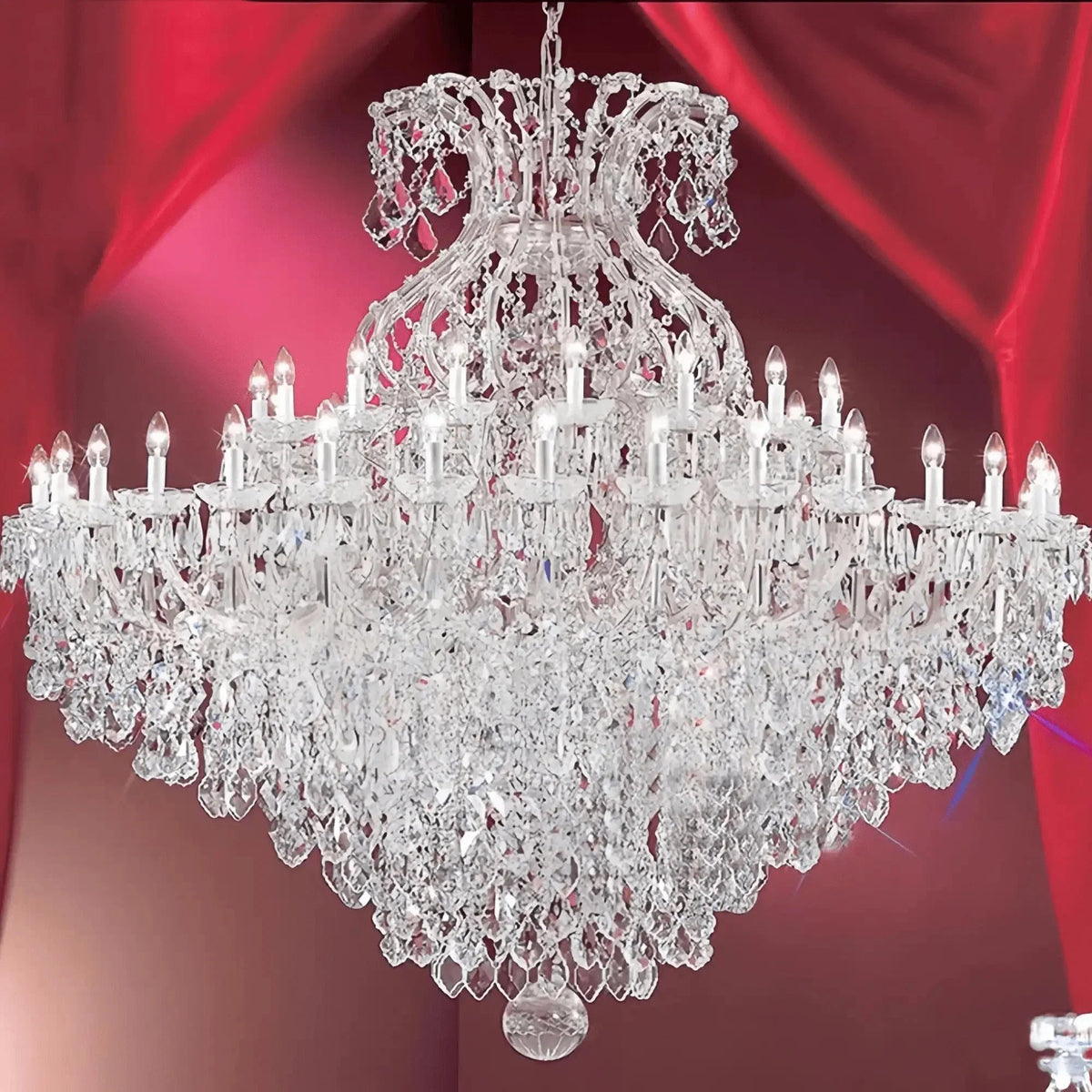 Extra Large Multi-layers Luxury Candle Branch Crystal Chandelier - Zelno Lighting