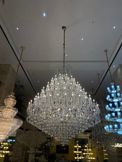 Extra Large Multi-tiered Candle Light Crystal Chandelier for Hotel/Restaurant - Zelno Lighting