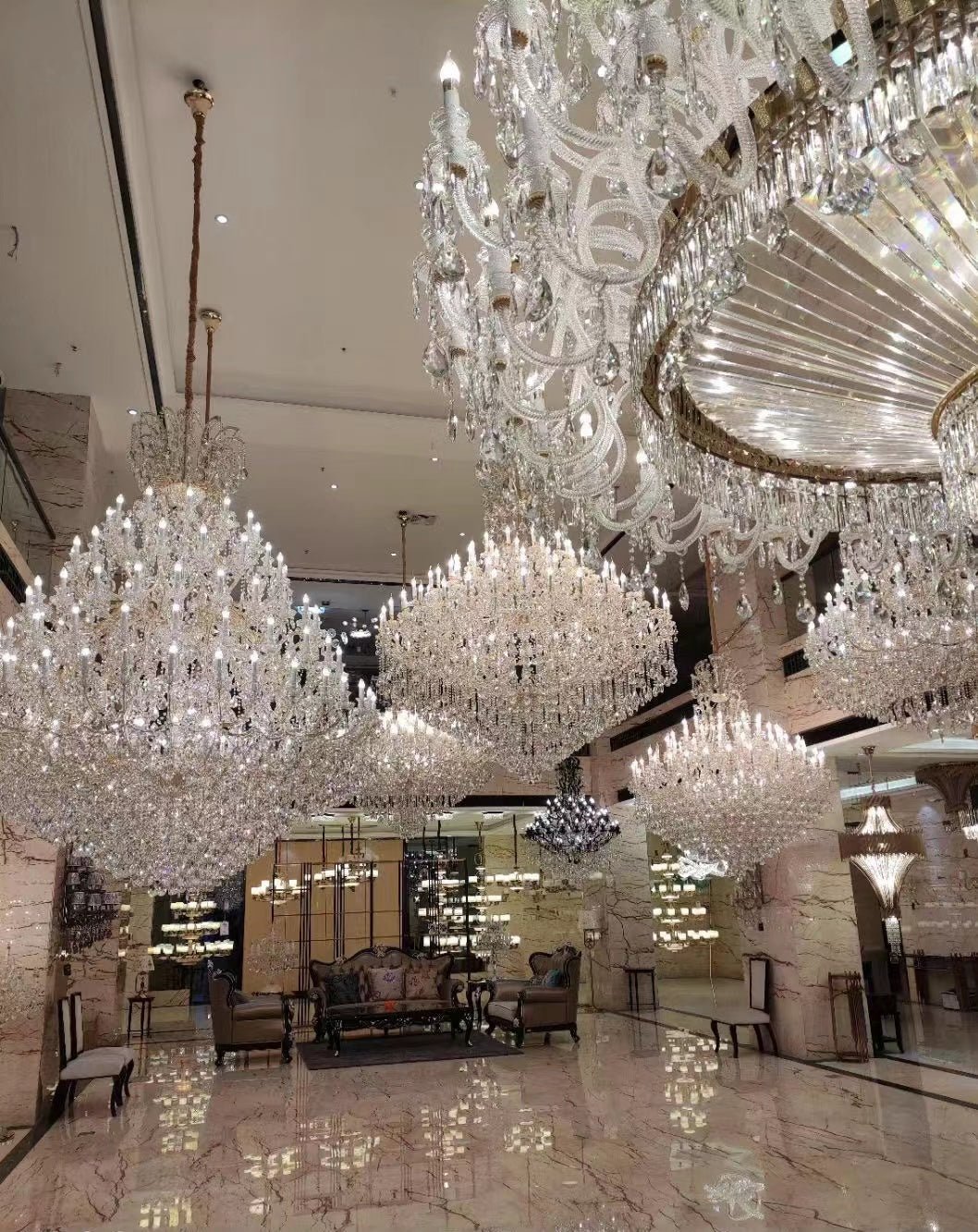 Extra Large Multi-tiered Candle Light Crystal Chandelier for Hotel/Restaurant - Zelno Lighting