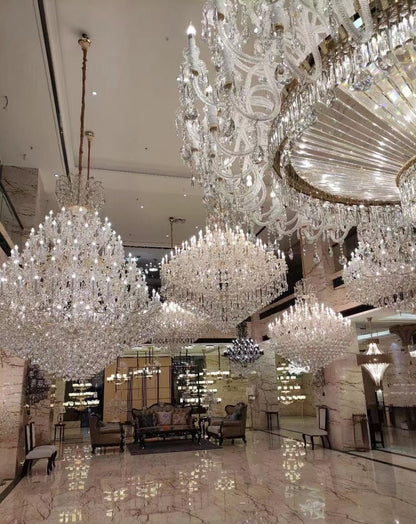 Extra Large Multi-tiered Candle Light Crystal Chandelier for Hotel/Restaurant - Zelno Lighting