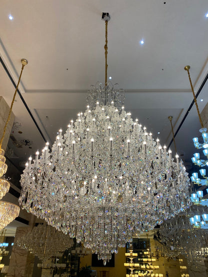 Extra Large Multi-tiered Candle Light Crystal Chandelier for Hotel/Restaurant - Zelno Lighting