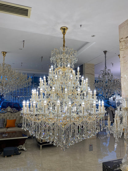 Extra Large Multi-tiered Candle Light Crystal Chandelier for Hotel/Restaurant - Zelno Lighting