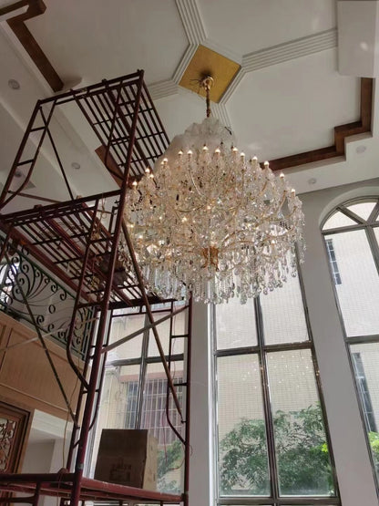 Extra Large Multi-tiered Candle Light Crystal Chandelier for Hotel/Restaurant - Zelno Lighting