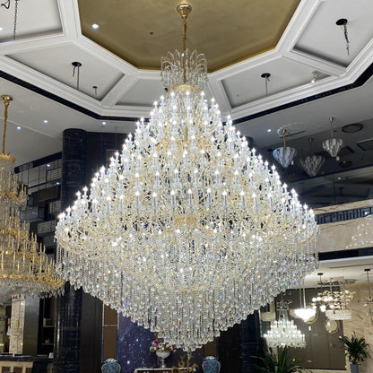Extra Large Multi-tiered Candle Light Crystal Chandelier for Hotel/Restaurant - Zelno Lighting
