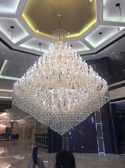 Extra Large Multi-tiered Candle Light Crystal Chandelier for Hotel/Restaurant - Zelno Lighting