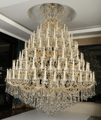 Extra Large Multi-tiered Candle Light Crystal Chandelier for Hotel/Restaurant - Zelno Lighting