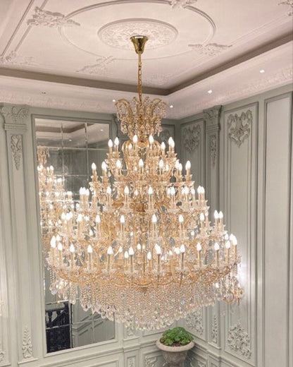 Extra Large Multi-tiered Candle Light Crystal Chandelier for Hotel/Restaurant - Zelno Lighting