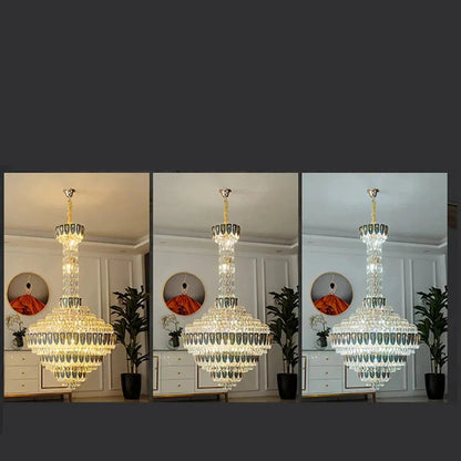 Extra Large Multi-tiered Empire Conical Funnel Crystal Chandelier for Big Hallway/Foyer/Staircase - Zelno Lighting