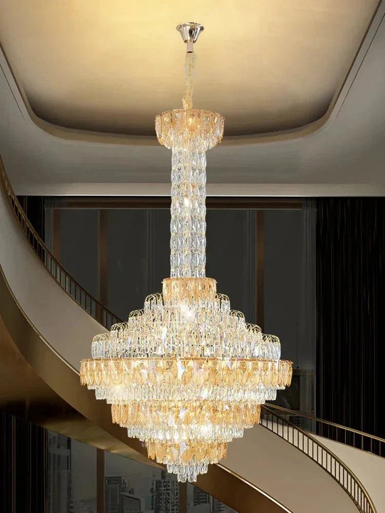 Extra Large Multi-tiered Empire Conical Funnel Crystal Chandelier for Big Hallway/Foyer/Staircase - Zelno Lighting