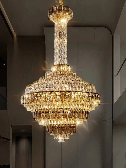 Extra Large Multi-tiered Empire Conical Funnel Crystal Chandelier for Big Hallway/Foyer/Staircase - Zelno Lighting