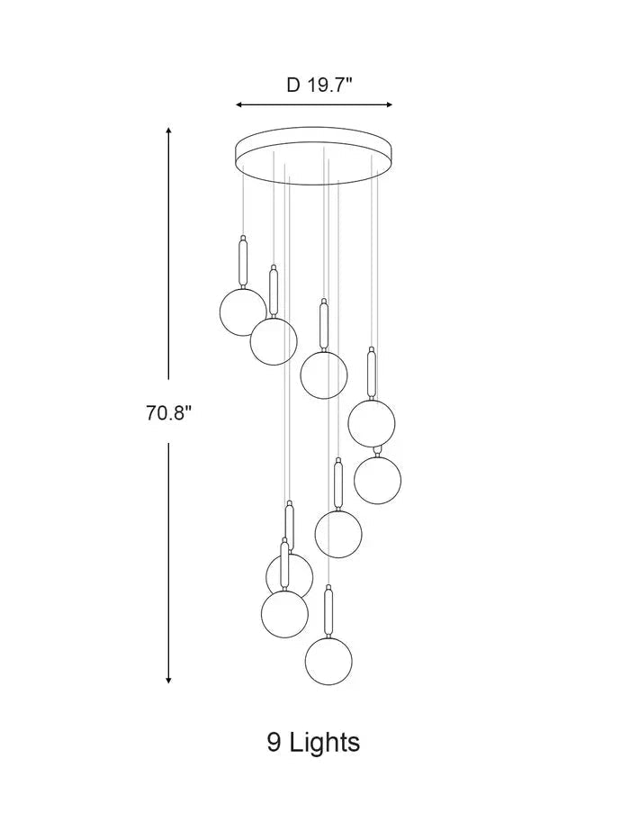 Extra Large Nordic Minimalist Long Pendant Light for Spiral Staircase/High-ceiling Room - Zelno Lighting