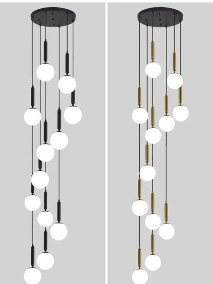 Extra Large Nordic Minimalist Long Pendant Light for Spiral Staircase/High-ceiling Room - Zelno Lighting