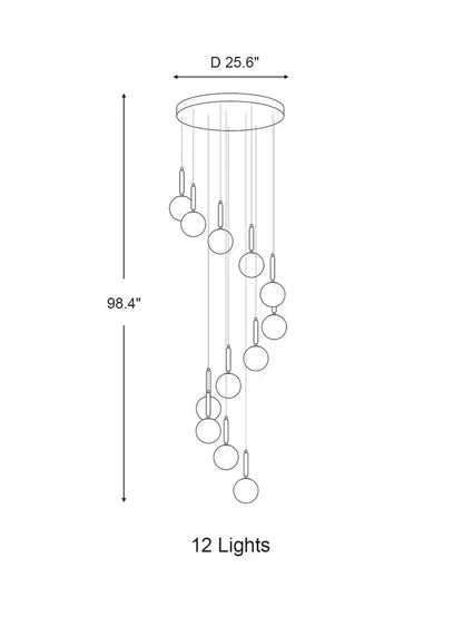 Extra Large Nordic Minimalist Long Pendant Light for Spiral Staircase/High-ceiling Room - Zelno Lighting