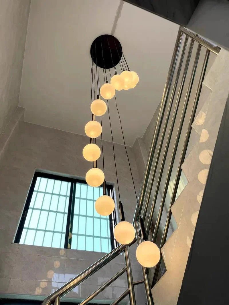 Extra Large Nordic Minimalist Long Pendant Light for Spiral Staircase/High-ceiling Room - Zelno Lighting