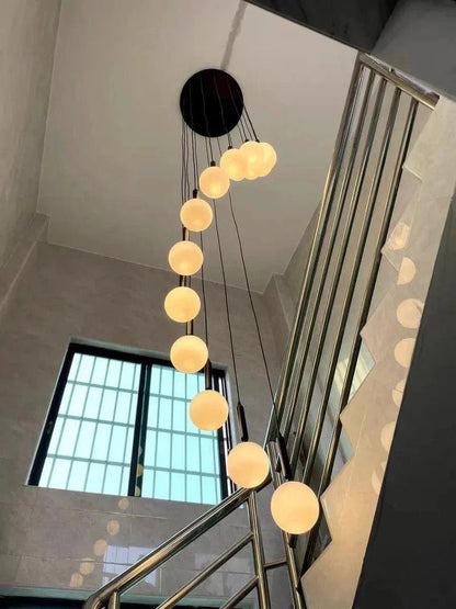 Extra Large Nordic Minimalist Long Pendant Light for Spiral Staircase/High-ceiling Room - Zelno Lighting