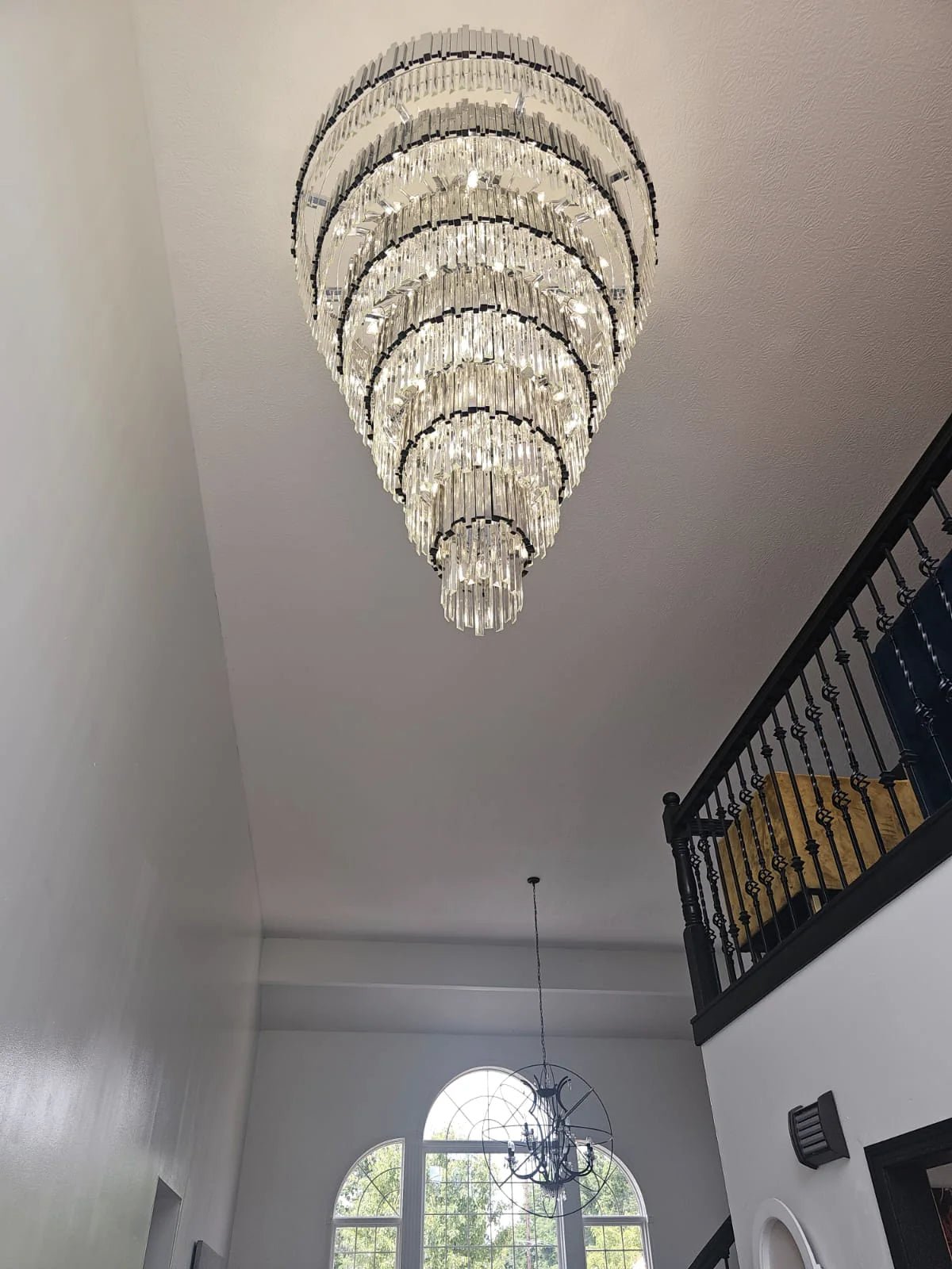 Extra Large Round Cone Tiered Crystal Chandelier - Zelno