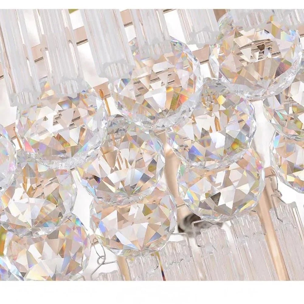 Extra Large Three Layers Round Luxury Flush Mounted Crystal Chandelier for Living Room - Zelno Lighting