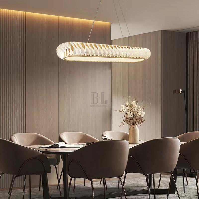 Extra Large Tiers Modern Stainless Steel Oval Chandelier for Dining Room/Kitchen Island/Big Entrys - Zelno Lighting
