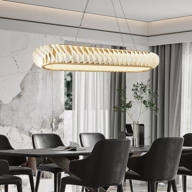 Extra Large Tiers Modern Stainless Steel Oval Chandelier for Dining Room/Kitchen Island/Big Entrys - Zelno Lighting