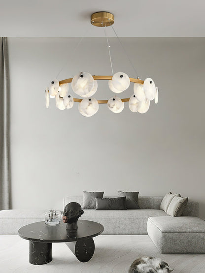 Faelan Alabaster Chandelier Lighting for Bedroom - Zelno