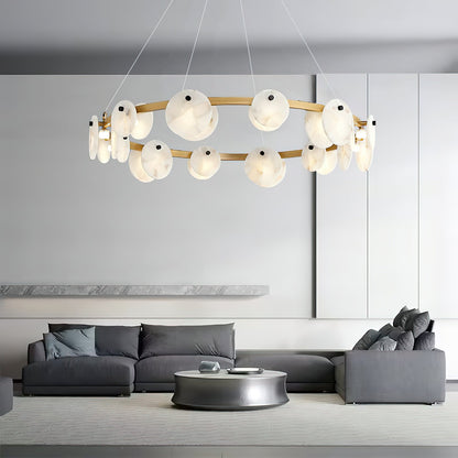 Faelan Alabaster Chandelier Lighting for Bedroom - Zelno